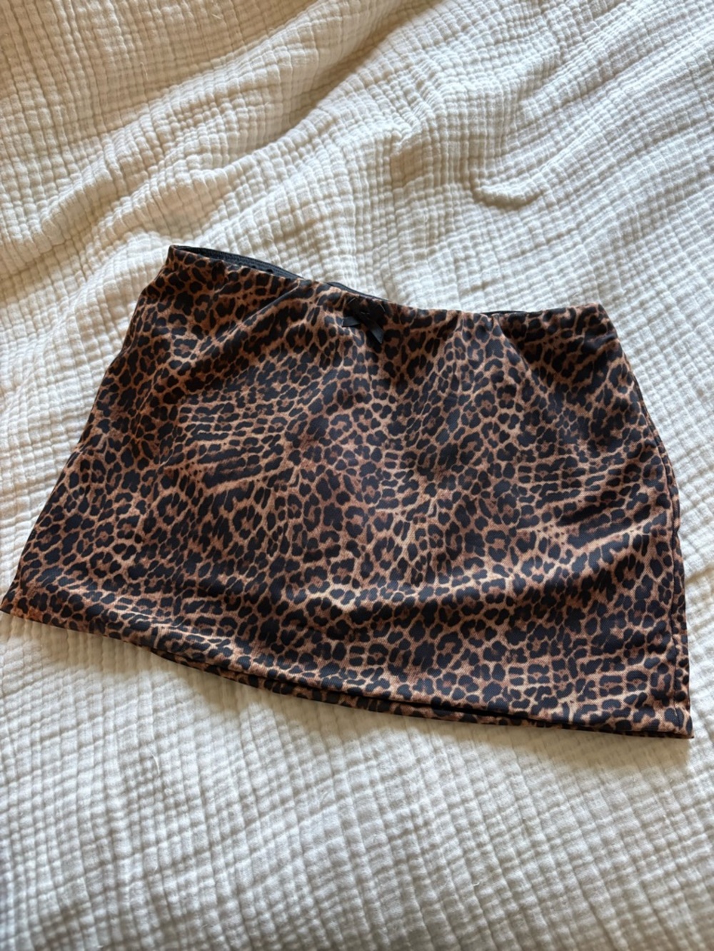 Edikted Leopard Print Mini Skirt in Brown and Black